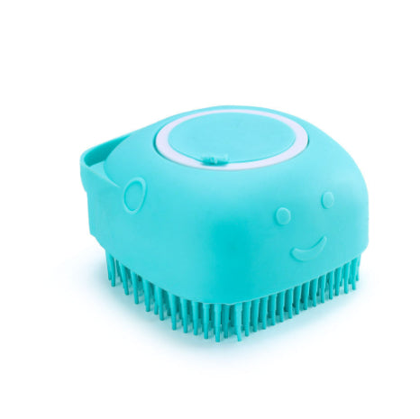Silicone Dog Bath Brush with Shampoo Dispenser – Pet Grooming Massage Comb