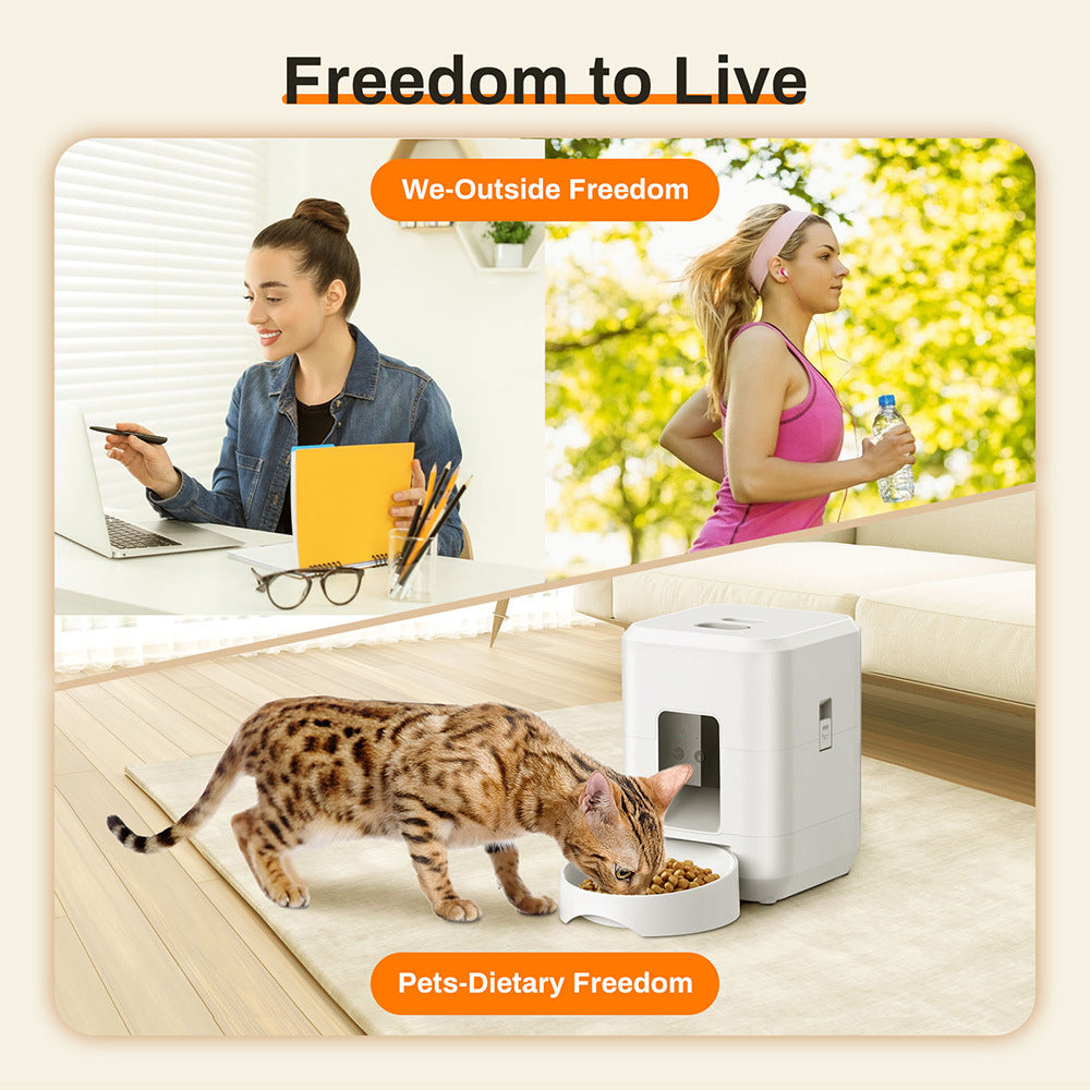 Smart WiFi Automatic Pet Feeder 2L – Timed Dog & Cat Food Dispenser