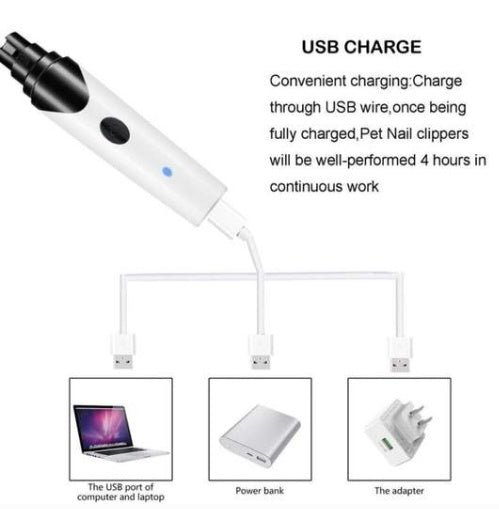 Quiet Electric Pet Nail Grinder – USB Rechargeable Dog Nail Trimmer