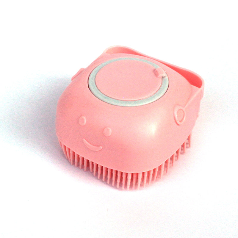 Silicone Dog Bath Brush with Shampoo Dispenser – Pet Grooming Massage Comb