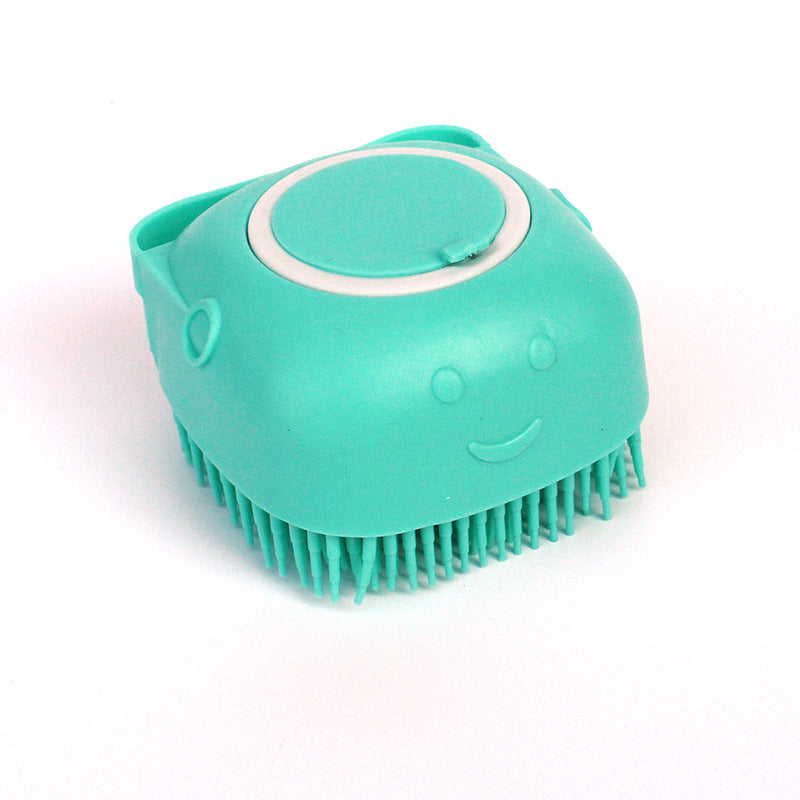 Silicone Dog Bath Brush with Shampoo Dispenser – Pet Grooming Massage Comb