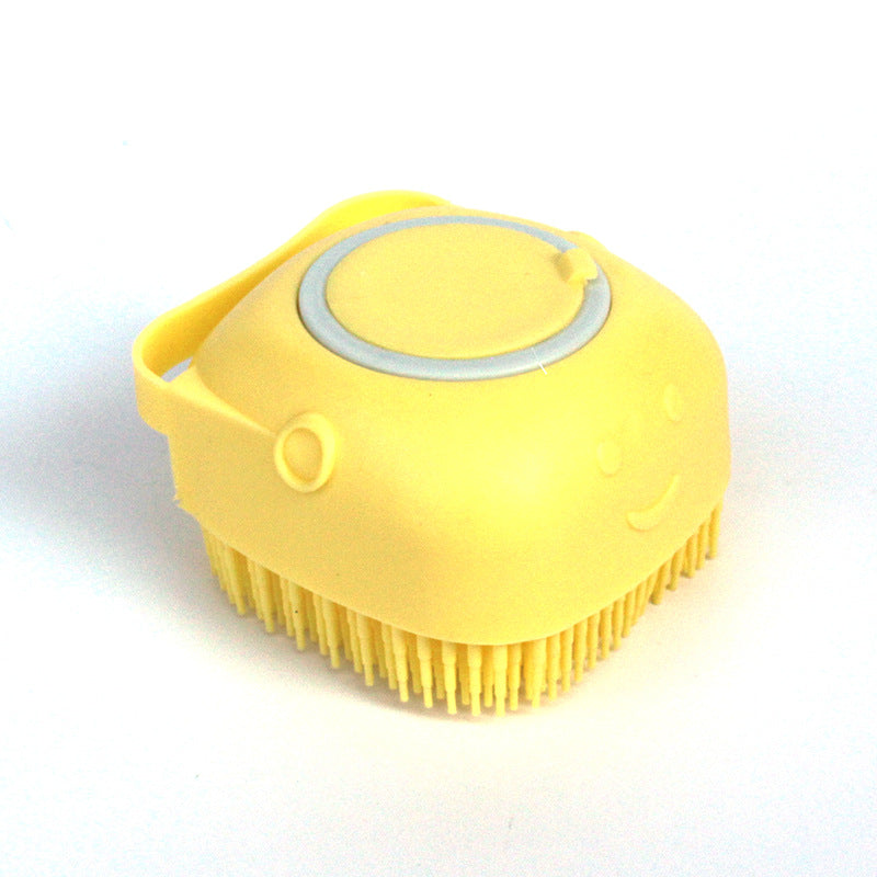 Silicone Dog Bath Brush with Shampoo Dispenser – Pet Grooming Massage Comb