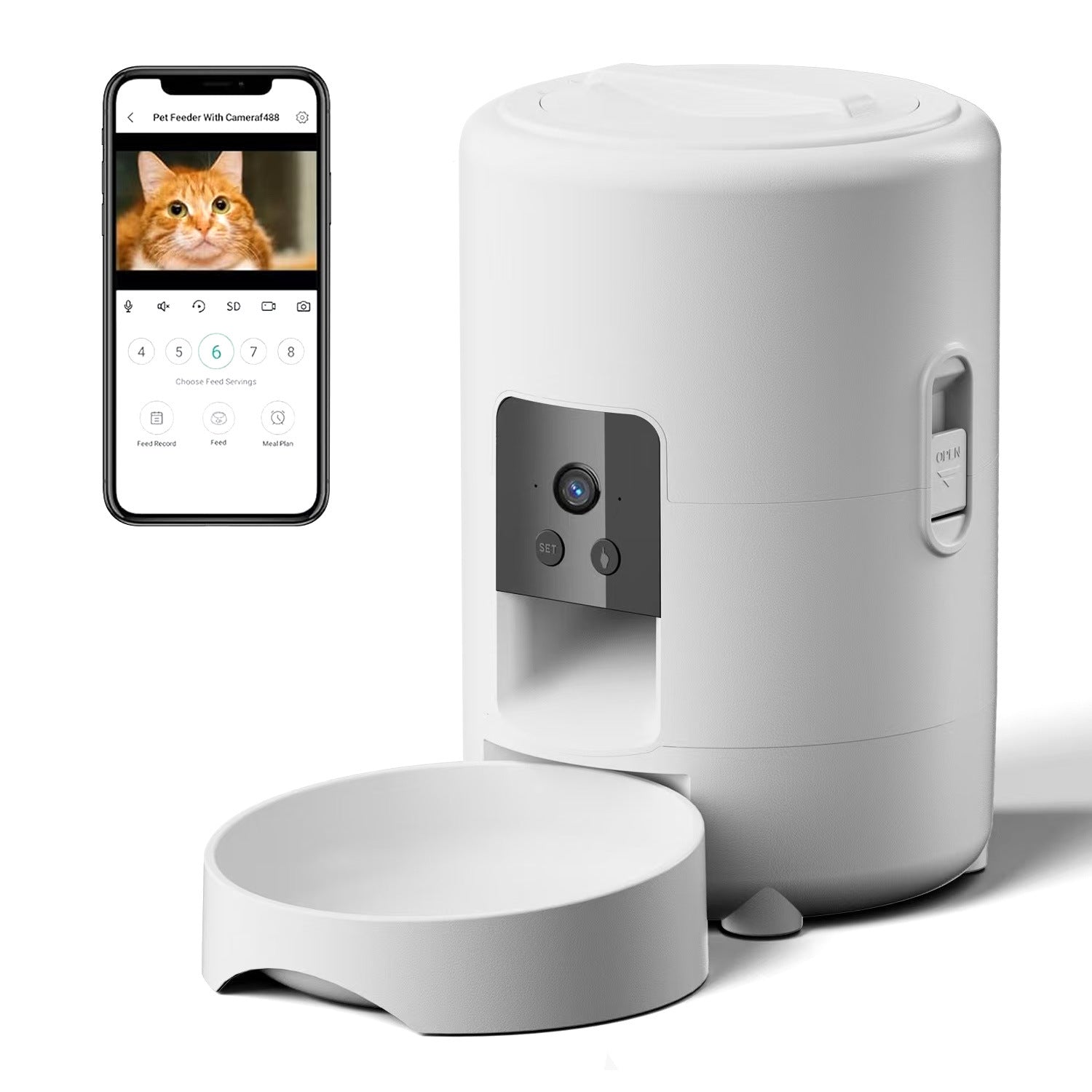 Smart WiFi Automatic Pet Feeder 2L – Timed Dog & Cat Food Dispenser
